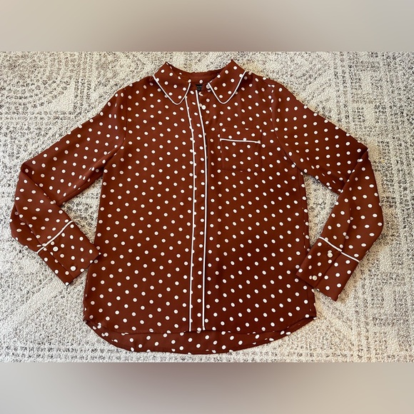 Halogen Polka Dot Dressy Blouse - Picture 4 of 9